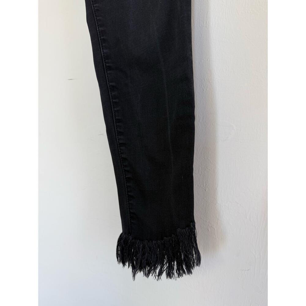 FRAME DENIM Le High Skinny washed black slim fringe hem denim jeans - Picture 5 of 6